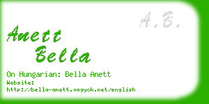 anett bella business card